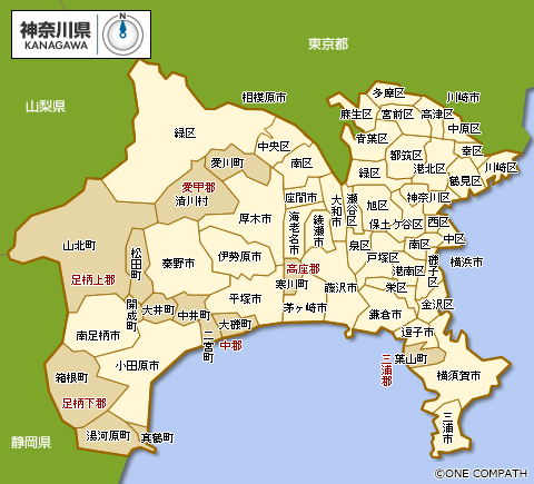 神奈川県 都道府県から地図を検索｜マピオン