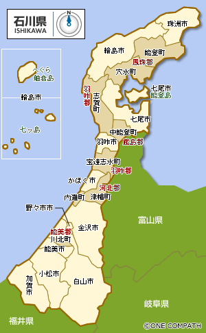 石川県 都道府県から地図を検索｜マピオン