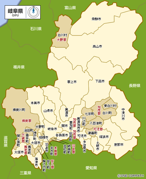 岐阜県 都道府県から地図を検索 マピオン