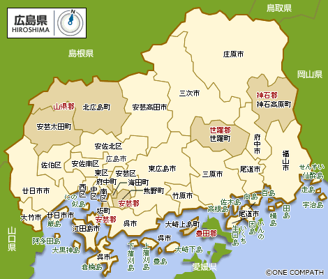 広島県 都道府県から地図を検索 マピオン