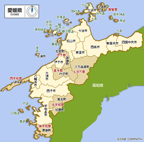 愛媛県 都道府県から地図を検索｜マピオン