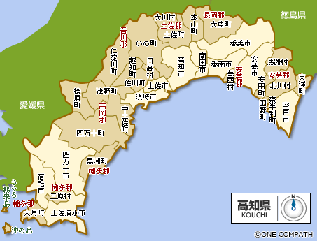 高知県 都道府県から地図を検索 マピオン